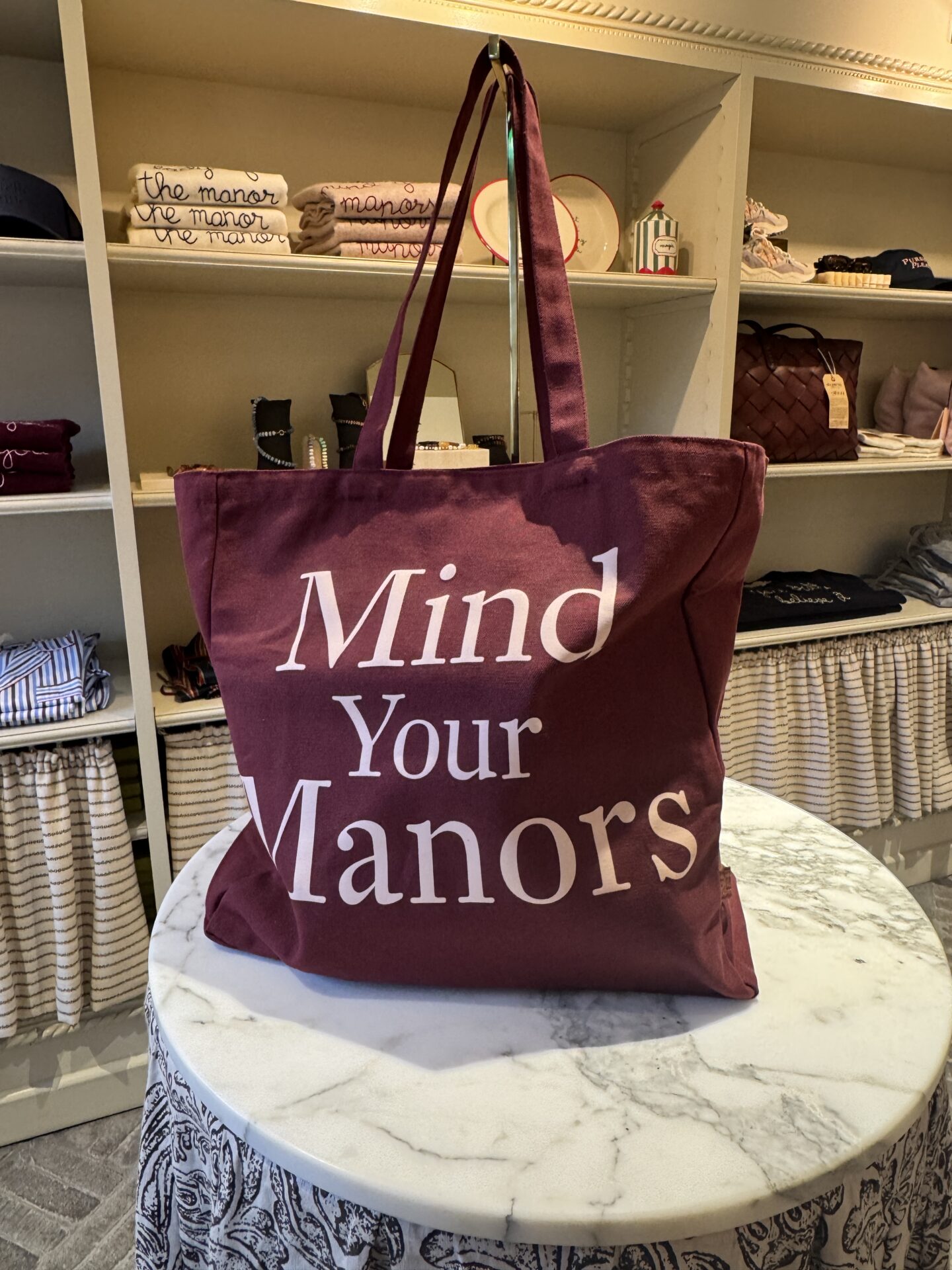 Estelle Manor Mind your manors tote bag